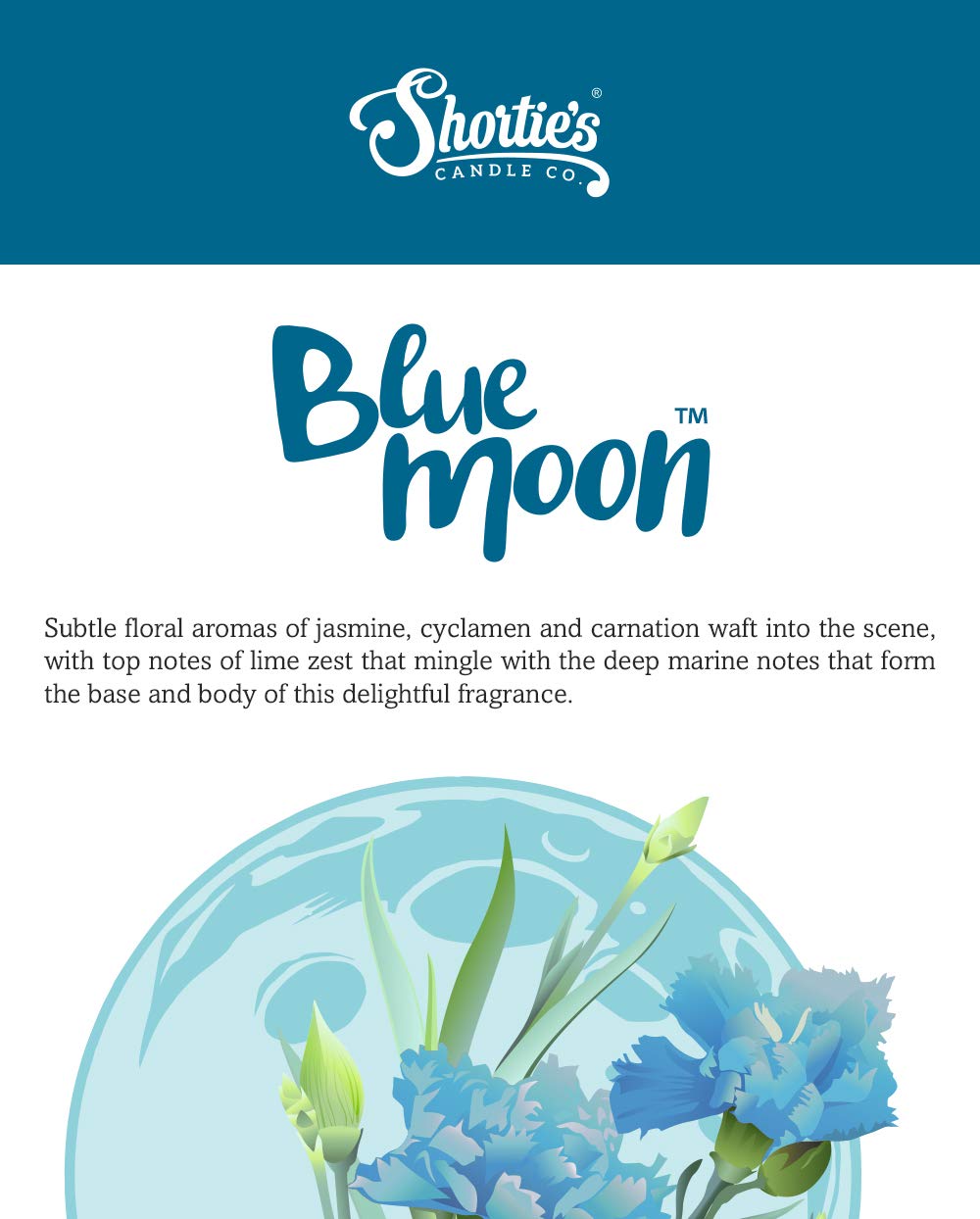 Shortie's Candle Company Blue Moon™ Premium Wax Melts 4 Pack - 12 Oz., Strong & Long Lasting, Non-Toxic - Made with Essential & Natural Oils - Formula 117