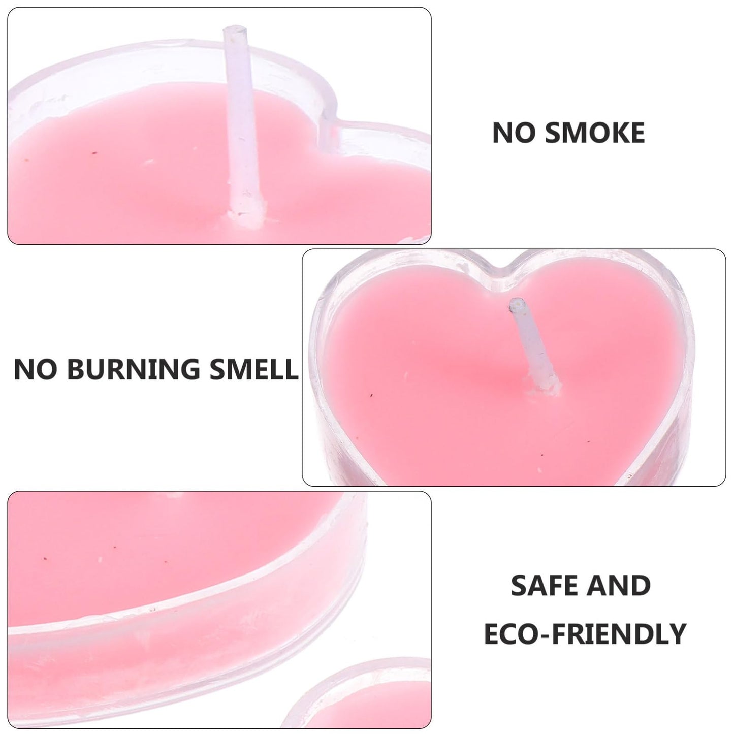 Baluue 9Pcs Heart Shaped Scented Tealight Candles Pink Rose Paraffin Wax Romantic Home Wedding Decoration with Glitter Long Burning for Indoor Outdoor Use