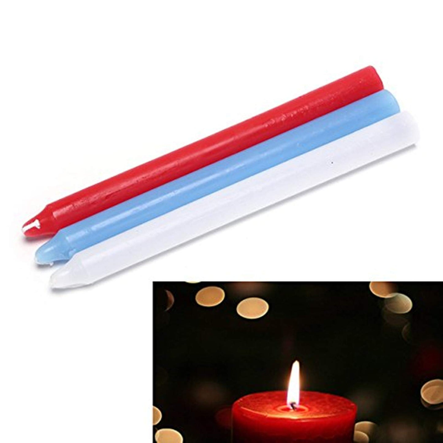 JIAHAO 3 PCS Low Temperature Candles Romantic Candles for Couples+Soft Long Cotton Rope 1Pack