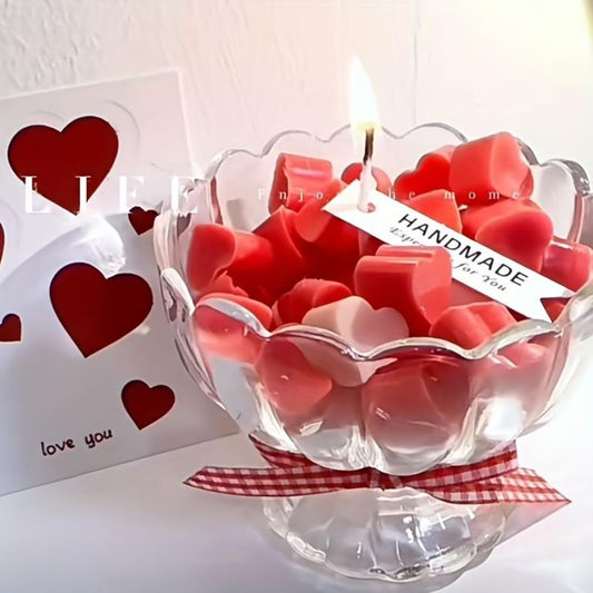 Aesthetic Scented Candle,Handmade Soy Wax Aroma in Glass Decorative Candle for Valentine's Day Wedding Gift (Red)