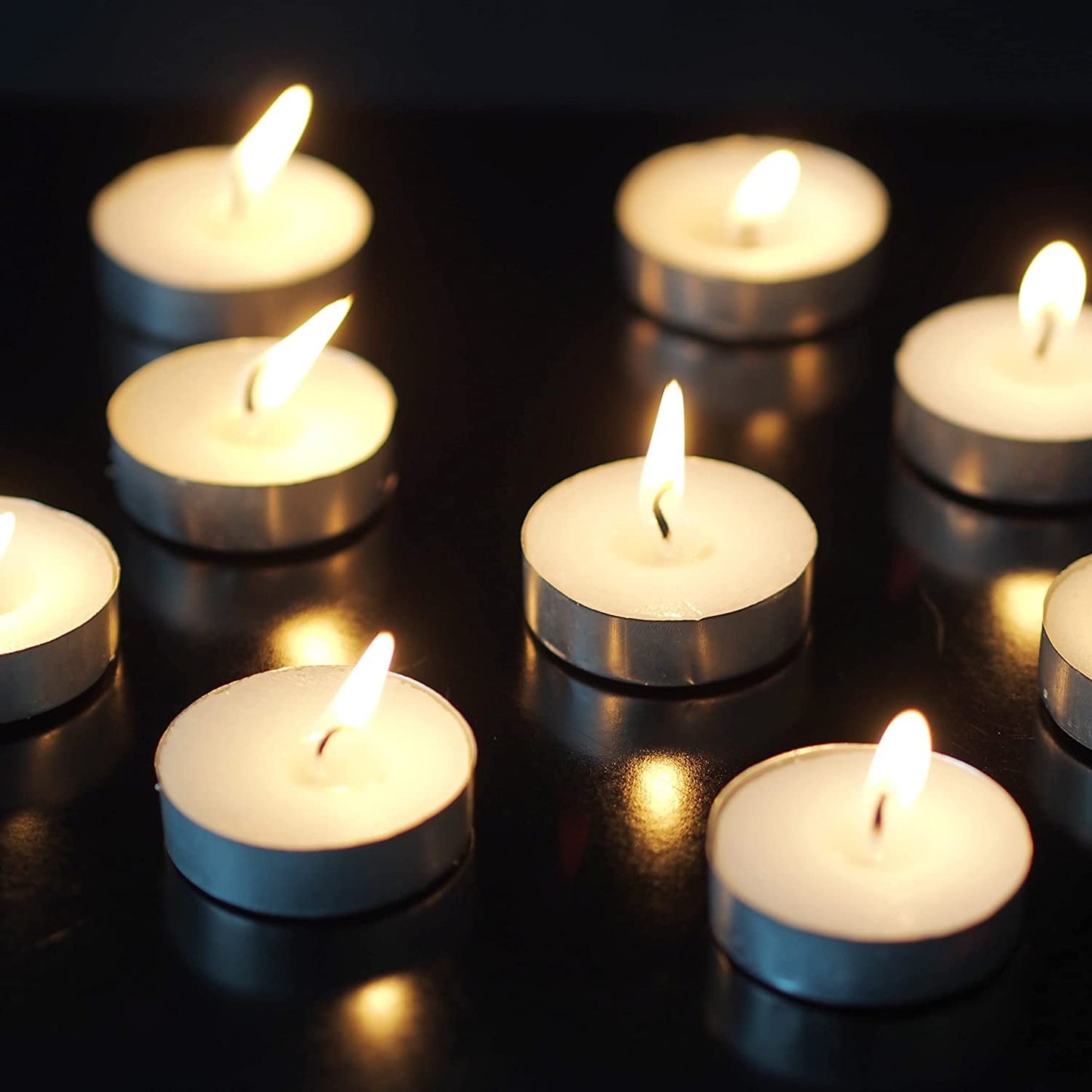 Hosley Unscented Tea Lights Candles in Bulk 50 White Long Lasting Tea Light Candles Mini Votive Tealight Candle for Home Restaurants Shabbat Church Weddings Romantic Moments Party Spa Meditation