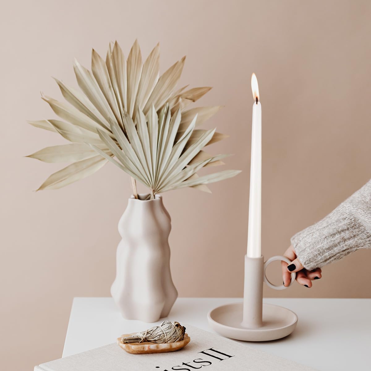 10 inch Cone-Shaped Candle, Set of 24 Smoke-Free, drip Free Wax, Long Burning, Used for Home Decoration, Churches, Celebrations, Parties (White)