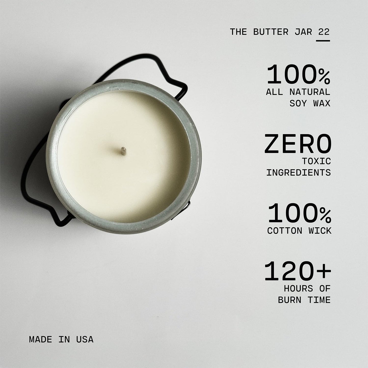 Milkhouse Candle Company Mountain Rain Soy Candle - Peppered Pine & Herbs | Harvest Apple & Cedar | Amber Musk Scented - 22 oz Butter Jar with Lid, 120+ Hour Burn Time, Made in the USA