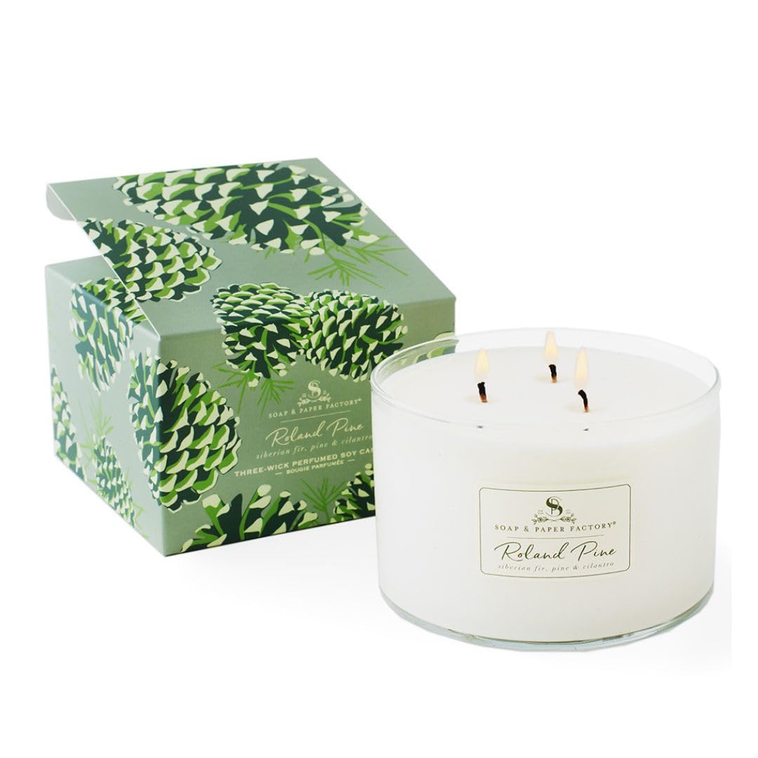 Soap & Paper Factory Roland Pine 18 oz Three-Wick Soy Candle