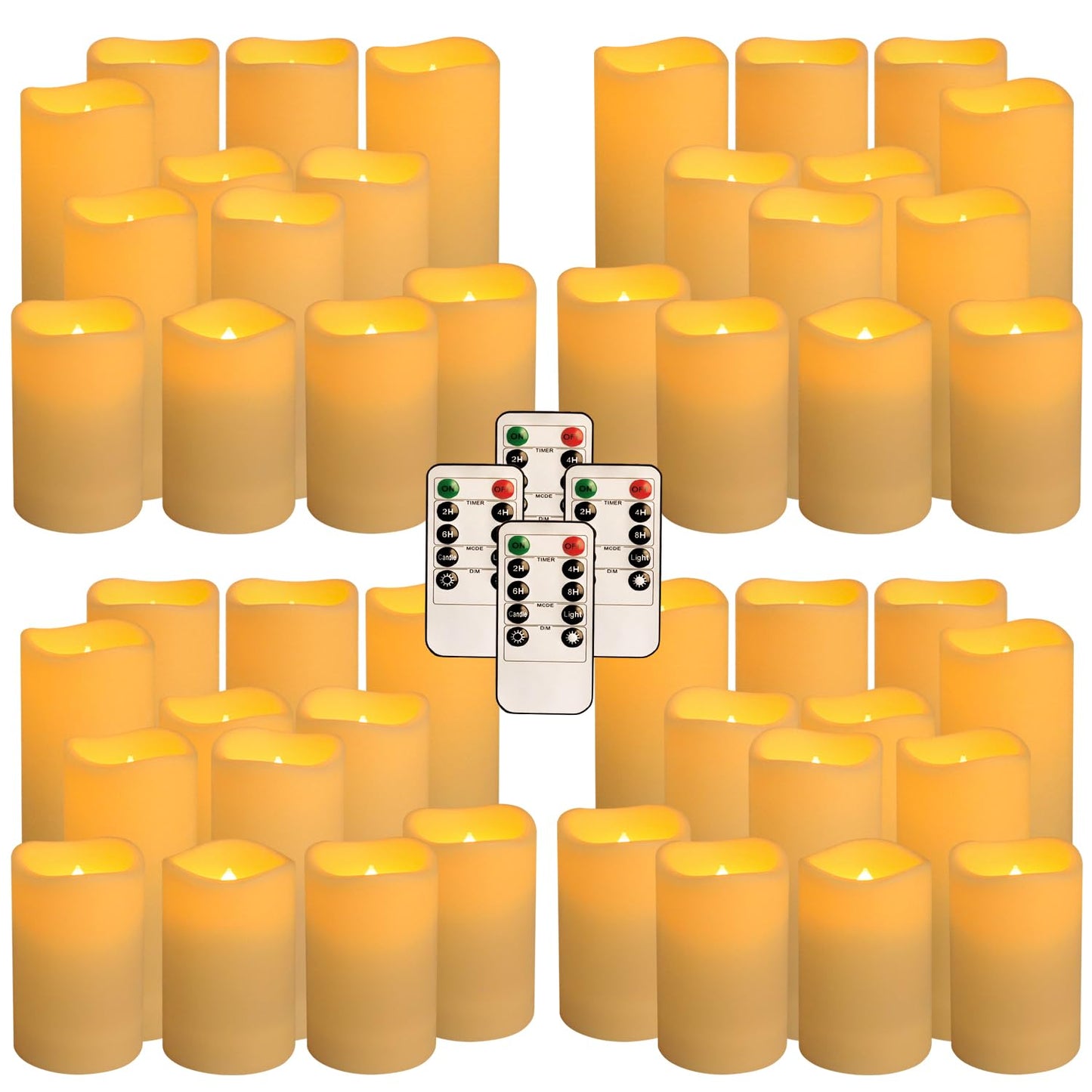 fclayvts 48-Pack LED Flameless Candles with Remote Control - Perfect for Home, Parties, and Special Occasions - Create a Magical Ambiance Effortlessly(Three Sizes)