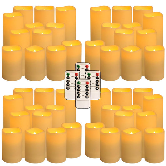fclayvts 48-Pack LED Flameless Candles with Remote Control - Perfect for Home, Parties, and Special Occasions - Create a Magical Ambiance Effortlessly(Three Sizes)