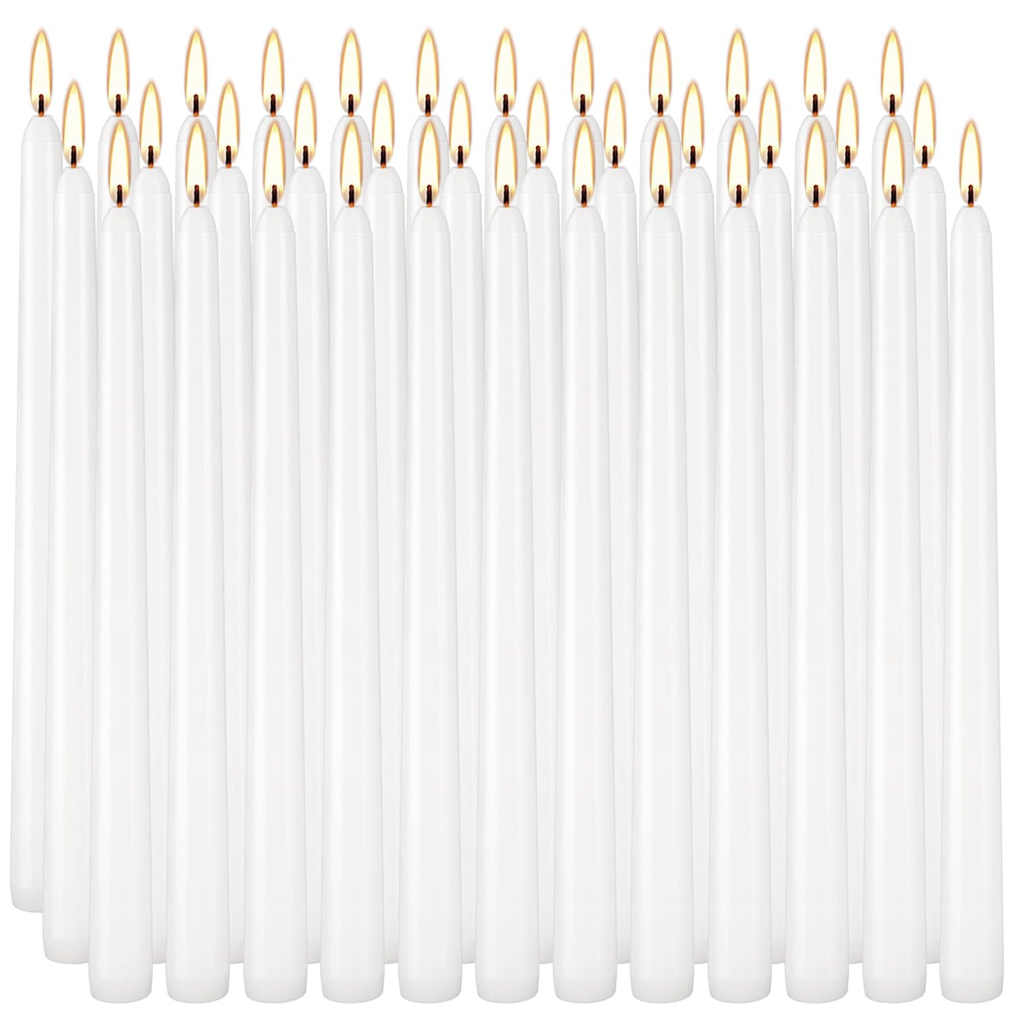 Grcdoyvl 36 Pack White Taper Candles 10 Inch - Premium Unscented Dripless & Smokeless Long-Burning Candles for Wedding Decor, Fine Dining, Candelabras, Romantic Dinner, and Elegant Home Decor
