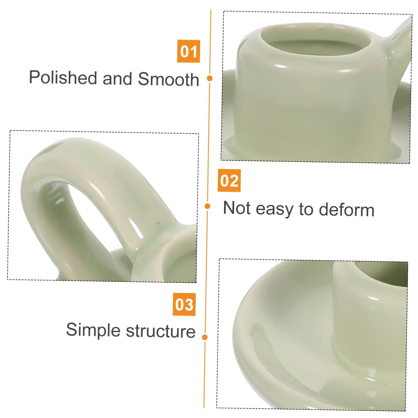 Amosfun 2pcs Ceramic Candle Holders for Dining Table Home Decor Wedding Centerpiece Decorative Candlestick Holders for Parties Easy to Style