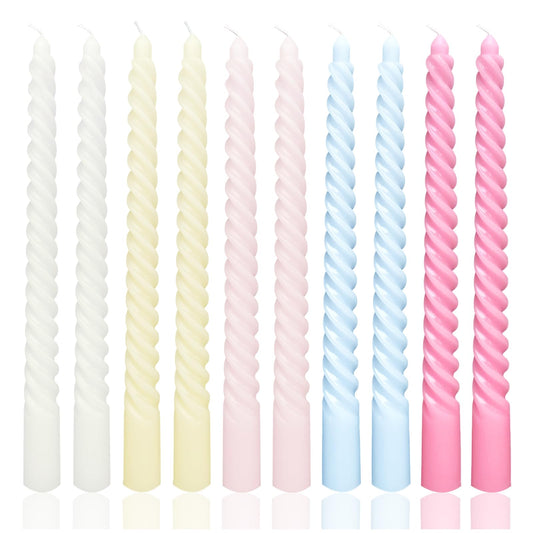 10 Inch Multi-Colored Taper Candle Set, 10 Pack Unscented Dripless Candlesticks for Family Dinner Parties Home Decoration Picnic