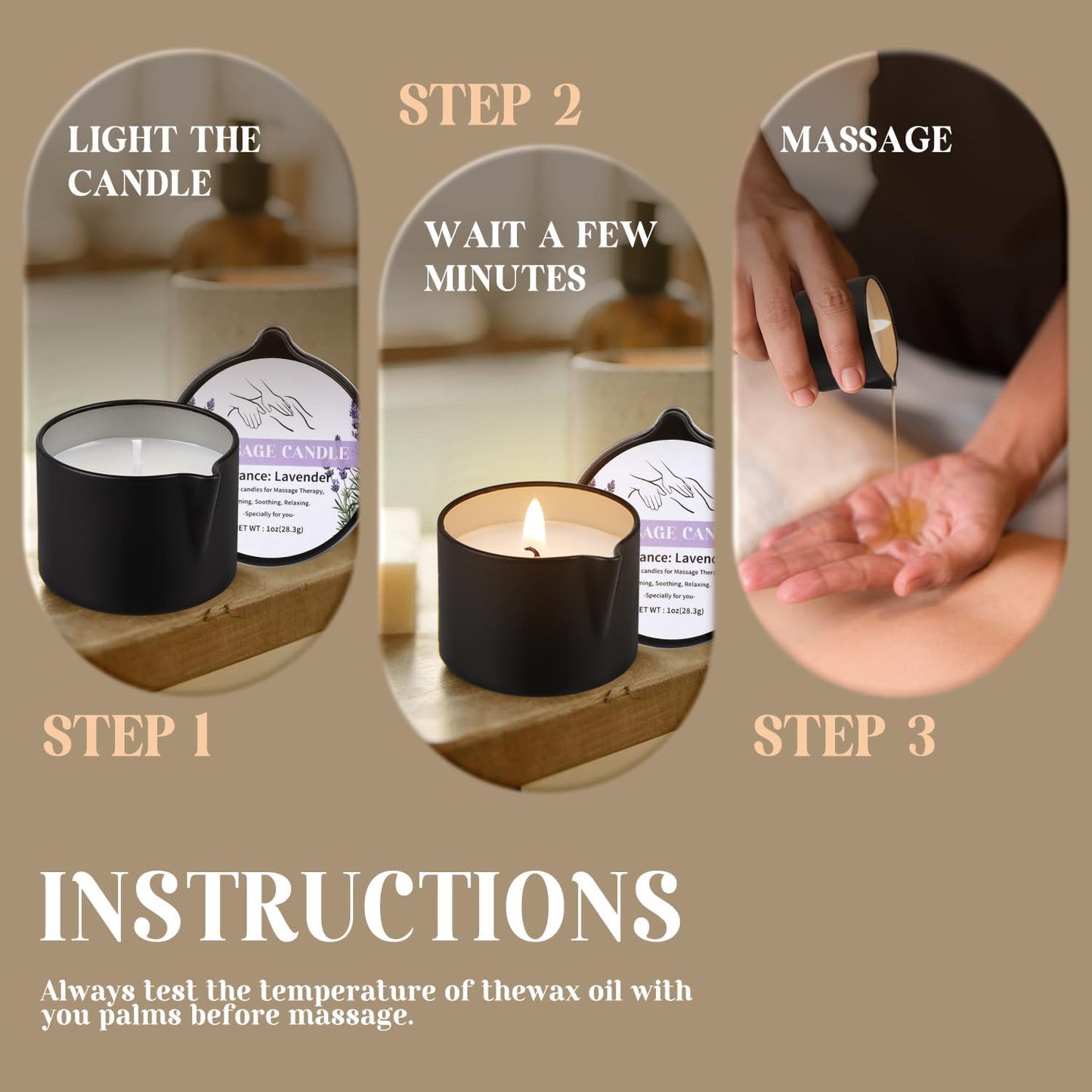 12-Pack Massage Candle Set - Low Temperature Soy Wax Melts into Silky Smooth Massage Oil, 1oz Aromatherapy Candles for Couples, Home Spa, Relaxation & Romantic Gifts (12 Scents)
