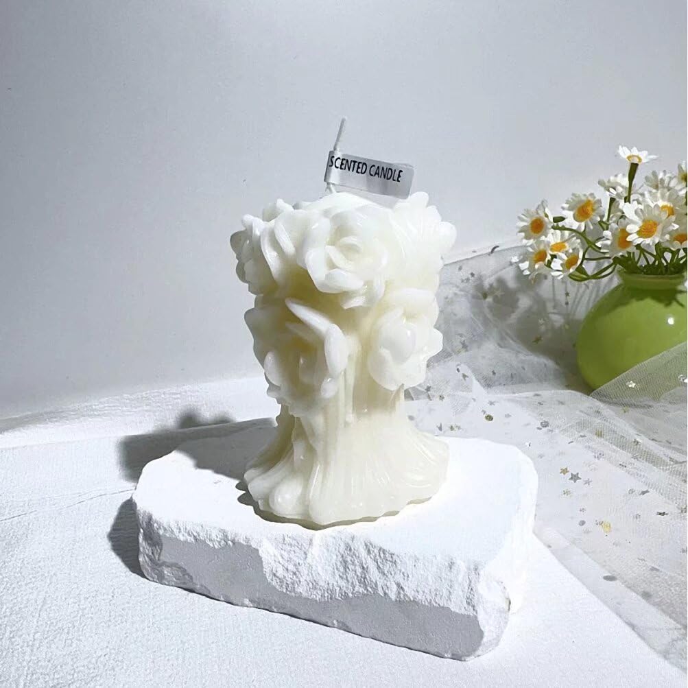Valentine's Day Rose Bouquet Candle Rose Bouquet Shaped Scented Candle for Valentine’s Day Wedding Party Table Decor