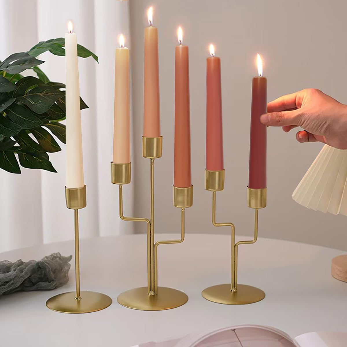 12 Inch Taper Candles 6 Pcs Unscented, Smokeless, Dripless Long Tapered Candlesticks Candles for Christmas Birthday Dinner Wedding Party Home Decor