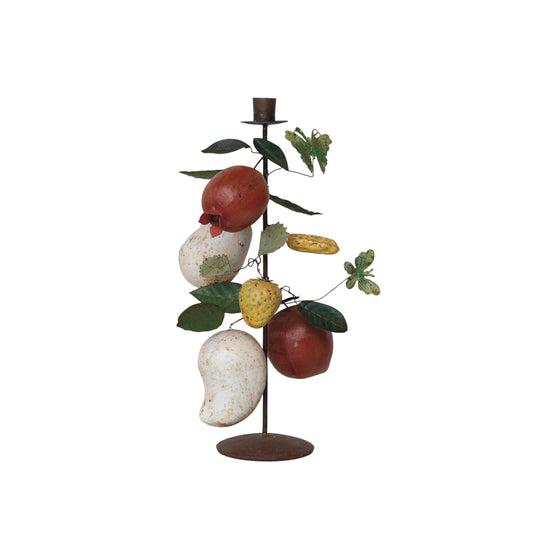 Creative Co-Op Orchard Bounty Metal Taper Candle Holder, Multicolor