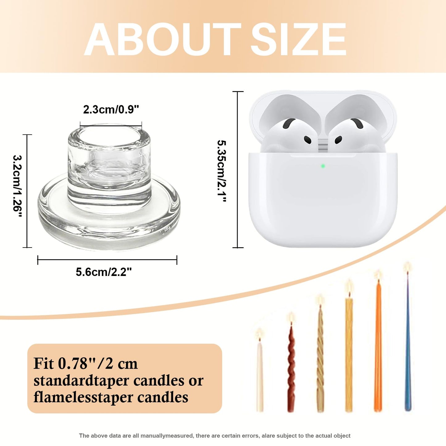 12Pcs Glass Tapered Candlestick Holders Bulk - Small Clear Short Candle Holders, Modern Design for Table Centerpiece, Wedding, Christmas, Advent, Dining & Party Home Decor