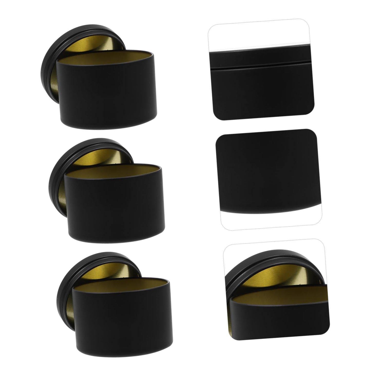 COHEALI 3pcs Empty Iron Candle Jars Metal Containers for DIY Candle Making Elegant Design for Home Weddings Parties Black Tinplate Holders