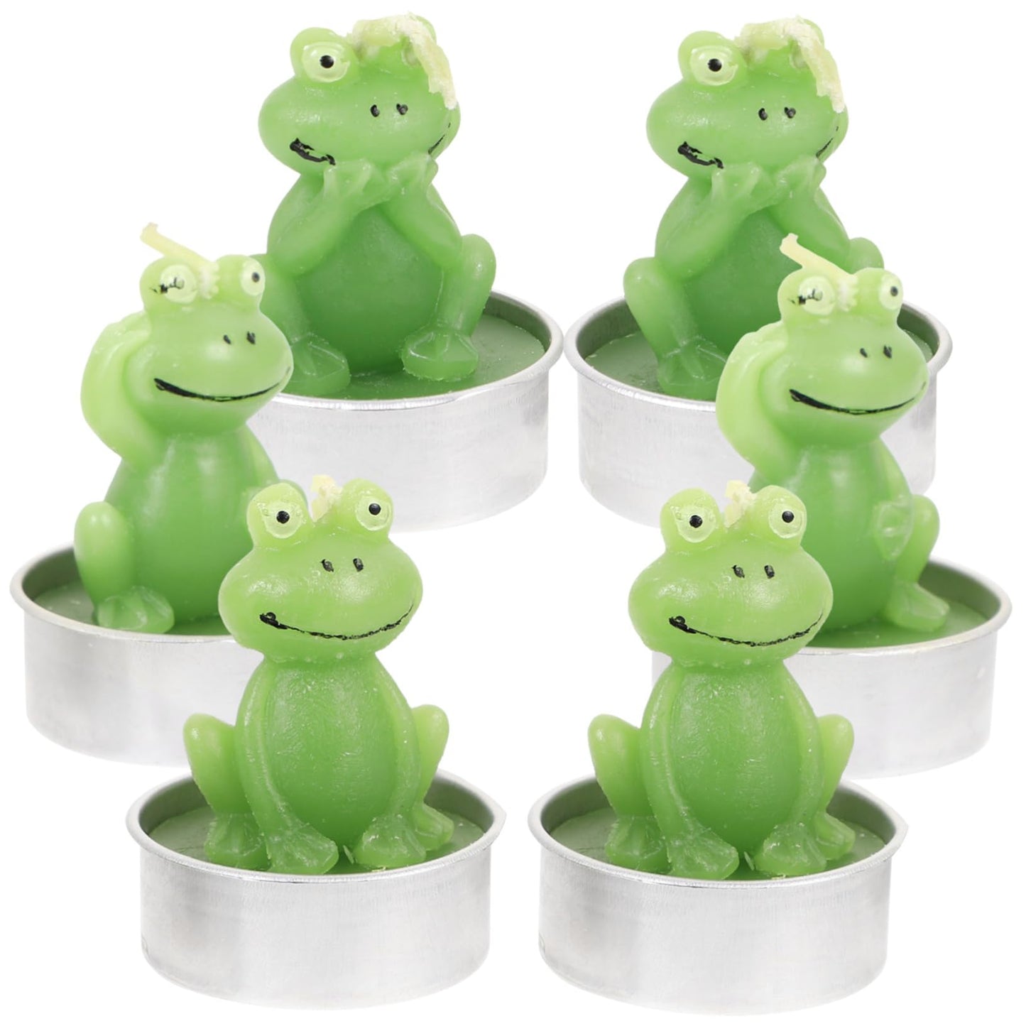 Amosfun 6pcs Frog Shaped Tabletop Candles Cute Animal Decor for Home Unique Desktop Candles for Festive Ambiance for Holidays and Special Occasions