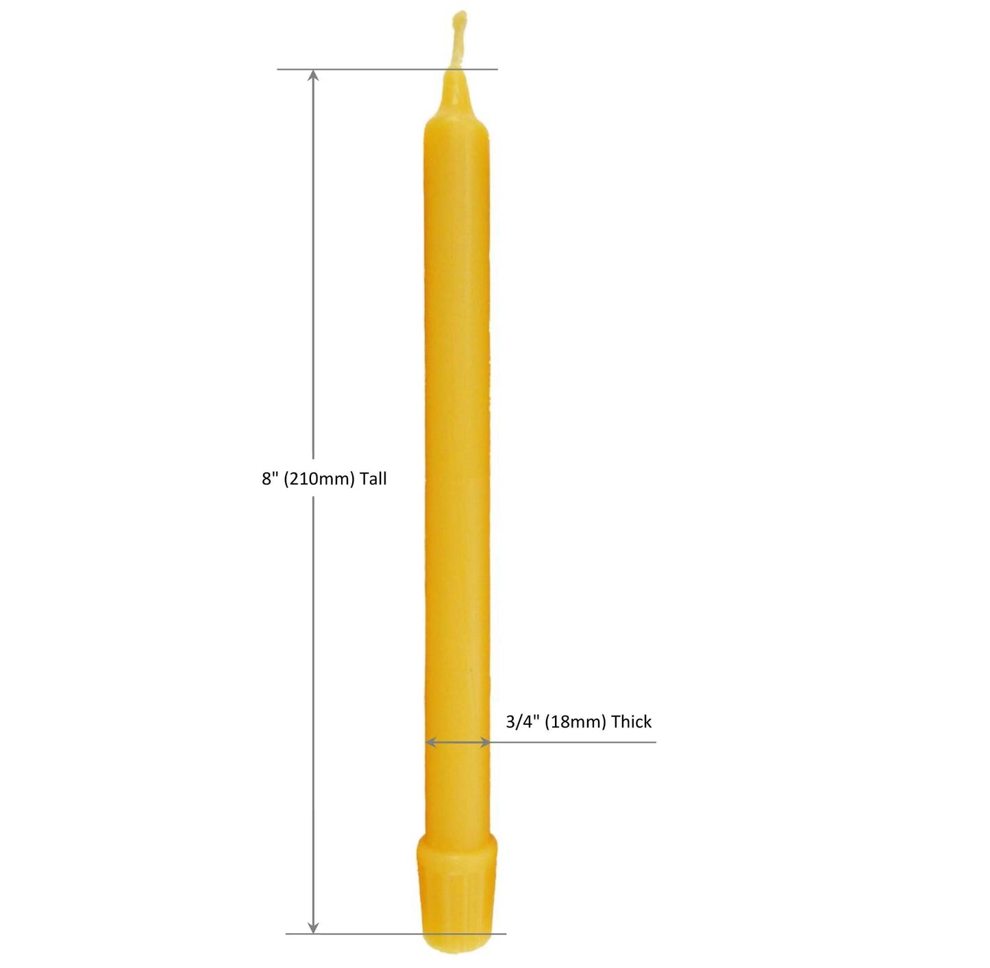 100% Pure Beeswax Candles (Set of 4) Organic Tapers - 8 Inches Tall, 3/4 Inch Diameter, Hand Made