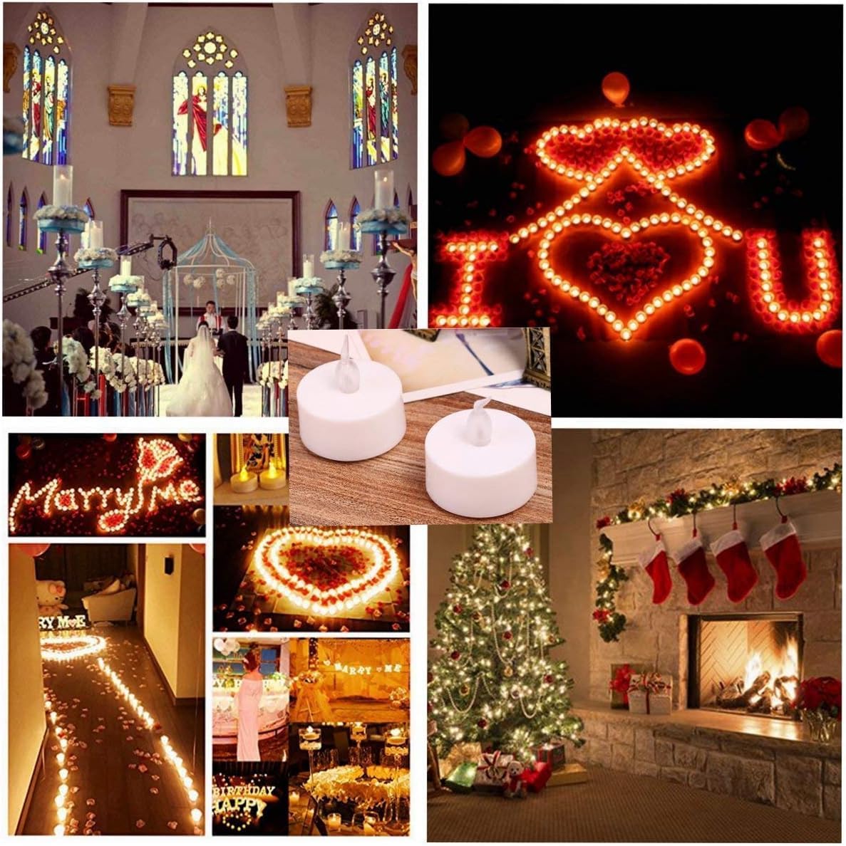 Nancia LED Tea Lights Candles- 100PACK Flameless Candles Realistic and Bright Flickering Long Lasting 200Hours for Holiday Celebration,Home Decoration Warm White