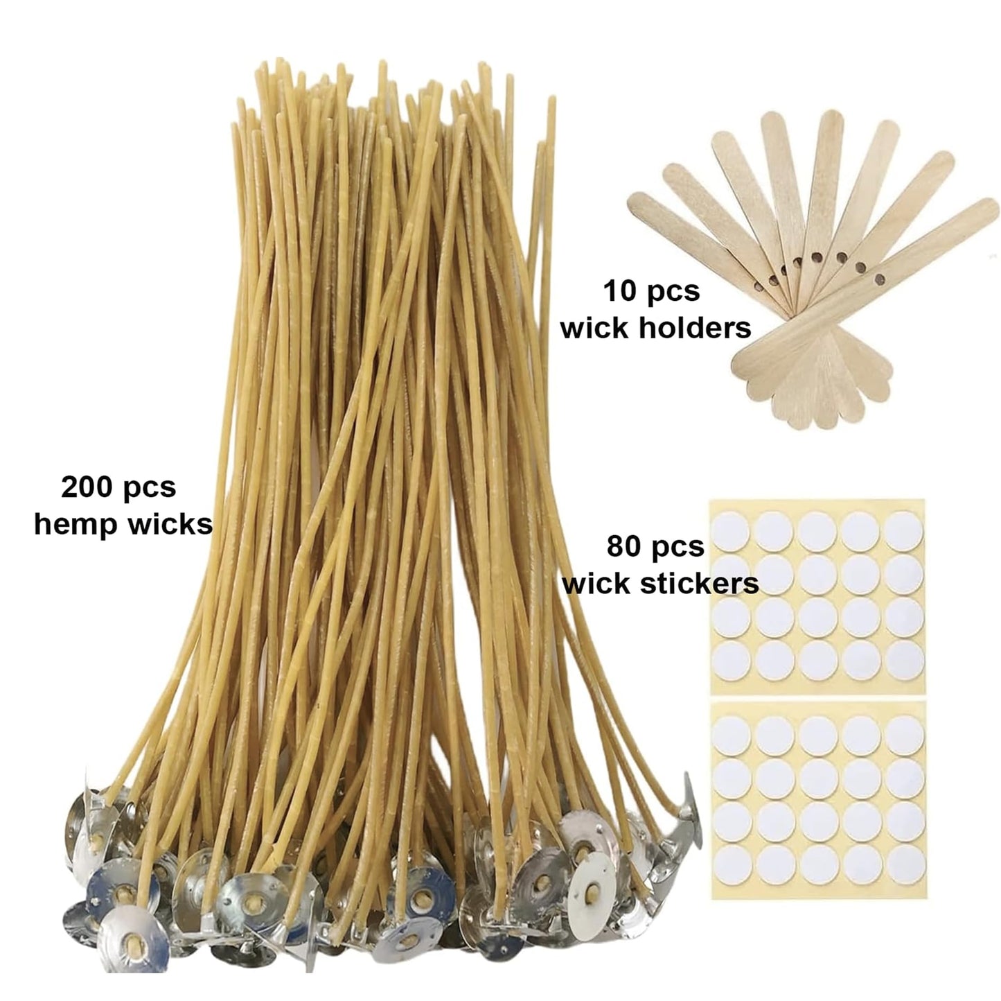 Candle Wicks 200 PCS 8 inch Hemp Candle Wicks 2.5mm Organic Beeswax Candle Wicks for Candle Making Edible Candle Wick for Butter Candle Hemp Candle Wick