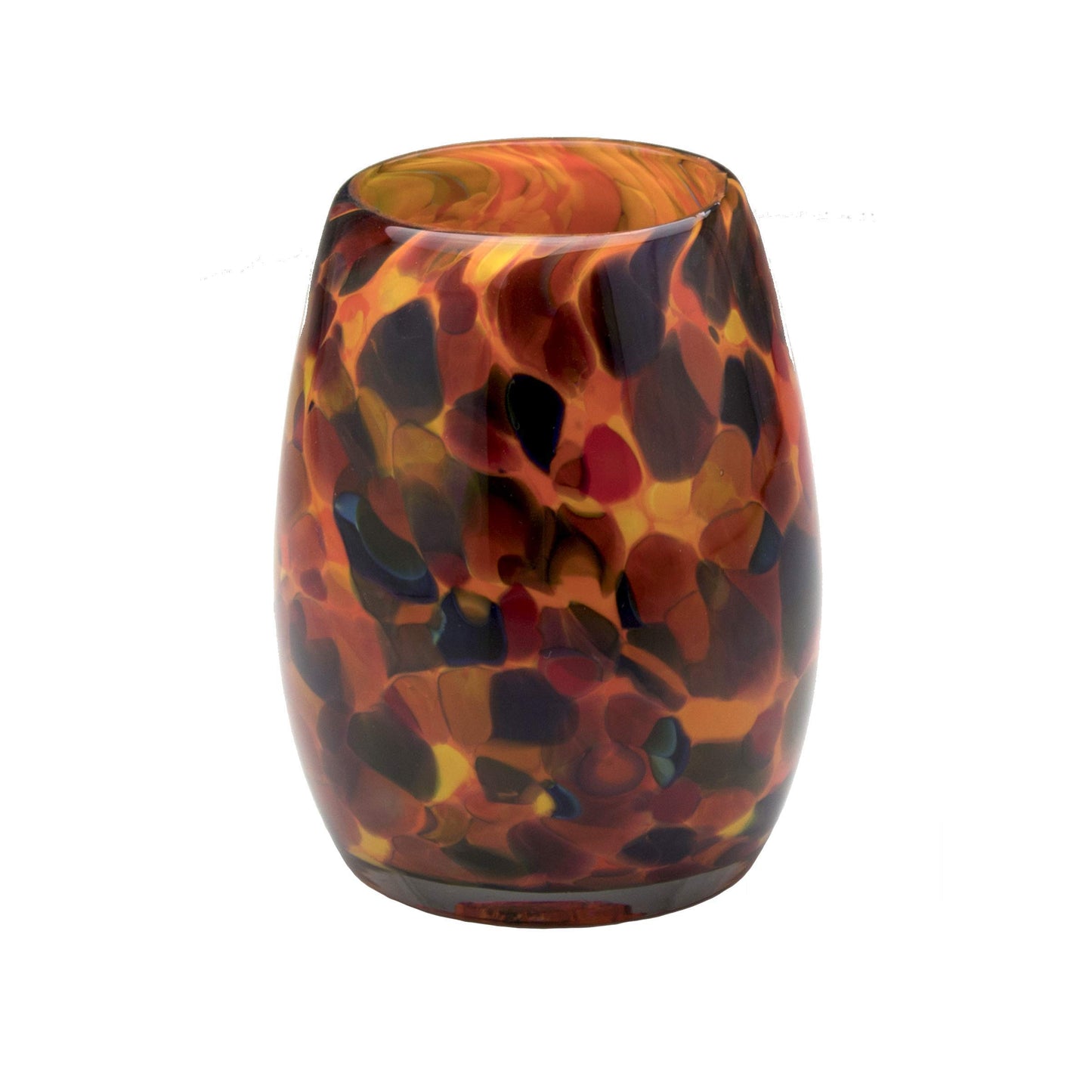 Totally Blown Glassworks Votive Candle Holder, Tea-Light, Handmade Blown Glass, Accent Vase, Centerpiece, Home Decor, Artist Dehanna Jones, Seattle, WA. (Orange MM Halloween Night)