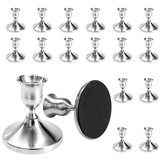 Candlestick Holders 16 PCS Silver Metal Taper Candle Holder, Vintage Candle Stick Holders Set for Fireplace Home Table Centerpieces Party Weddings Decorations ﻿