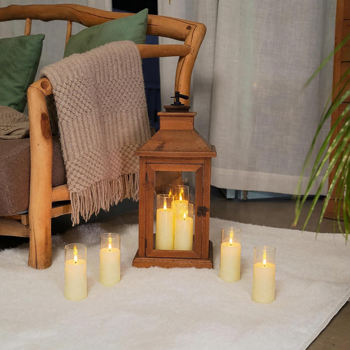 Homemory Ivory Acrylic Flameless LED Candles, Battery Operated with Remote Control and Timer, Electric Fake Candles for Wedding, Home Decor, Set of 9