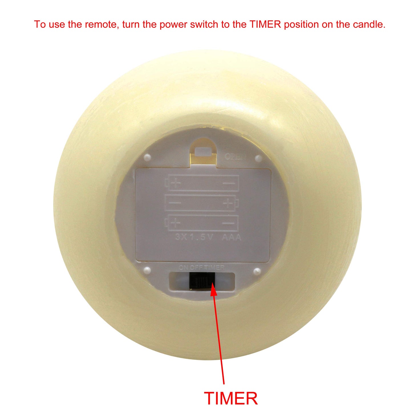 CVHOMEDECO. Moon Sphere Wax LED Dancing Flame Candle Ball Battery Operated Wax LED Flameless Candle with Timer and Remote Control, Dia. 6 X H 5 Inch, Cream