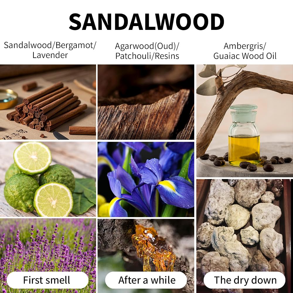 SVECKE Sandalwood Scented Candle 7oz Soy Wax Jar Candle Long Burning Aromatherapy Candle for Home Bedroom Gift for Women Men Housewarming New Home Gift