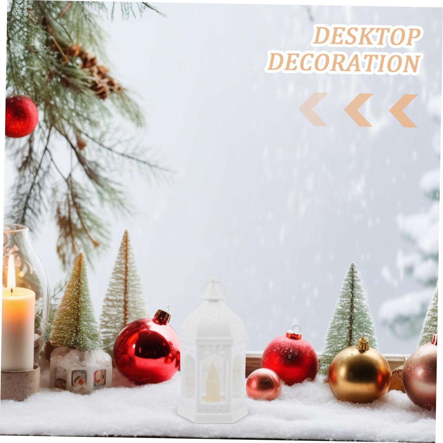 CORHAD 1pc Elegant Christmas Iron Lantern Candlestick for Home Decor Reusable Candle Holder for Table Centerpieces for Weddings and Holiday Events