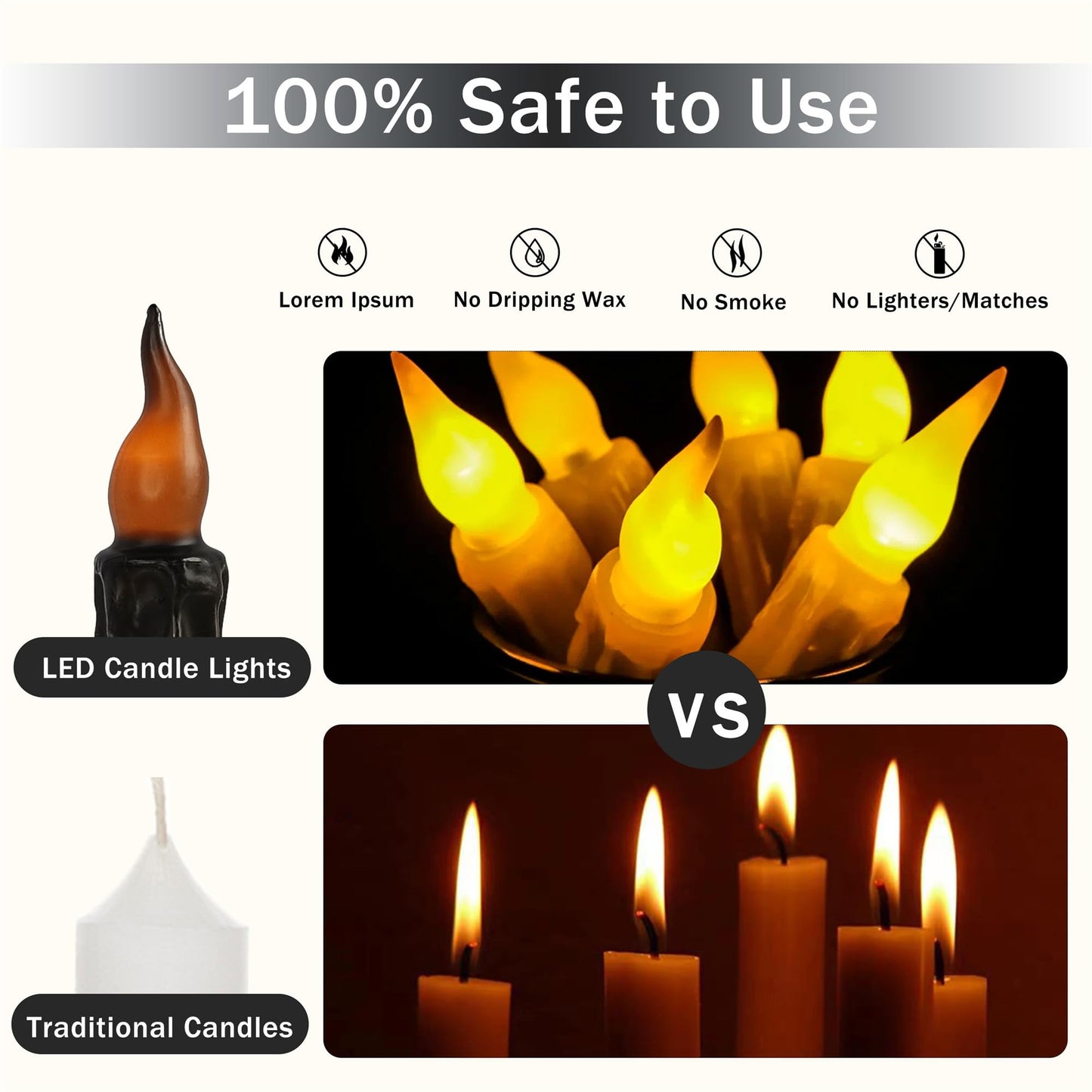 Gedengni Black Candlesticks Flameless Taper Candle, 4pcs Real Wax LED Tapered Candles Remote Dipped Candle 6inches Battery Chandelier for Enchanting Weddings Harry Potter Inspired Vigils,B