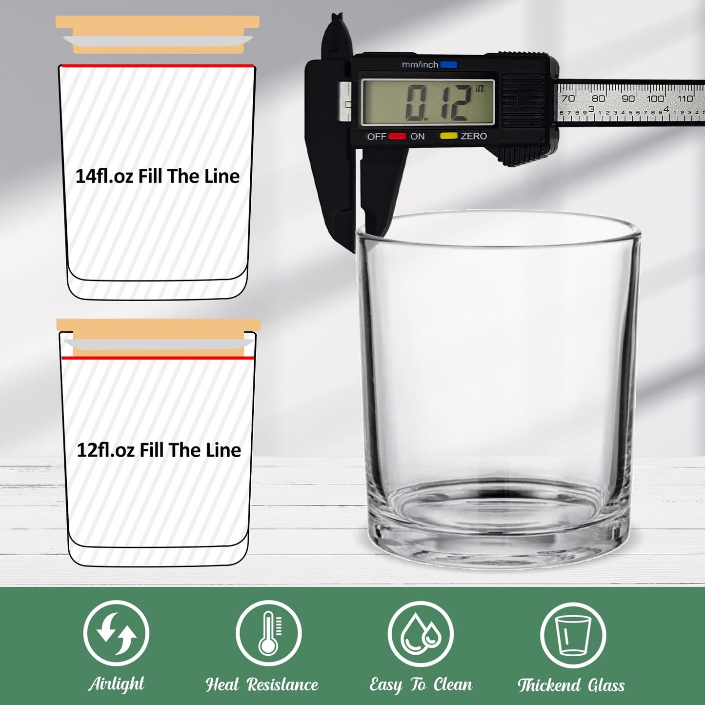 SUPMIND 20 Pack 14 fl.oz Glass Candle Jars - Clear Empty Candle Vassels with Bamboo Lids, Bulk Containers Jars for Making Candles 12 14 fl.oz