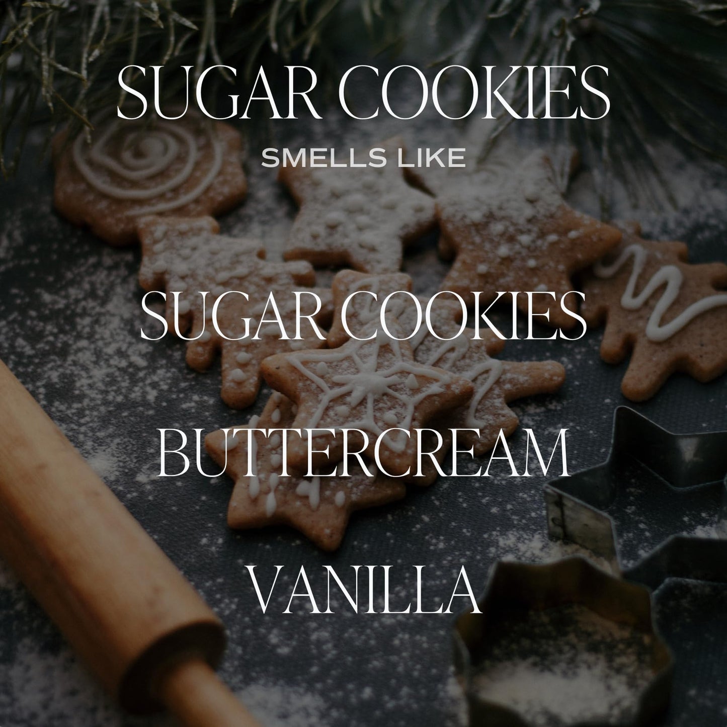 Sweet Water Decor Sugar Cookies Candle - Sugar Cookies, Vanilla, and Buttercream Scented Soy Christmas Candles and Decor for Home - 9oz. Clear Jar Soy Candle, Made in The USA