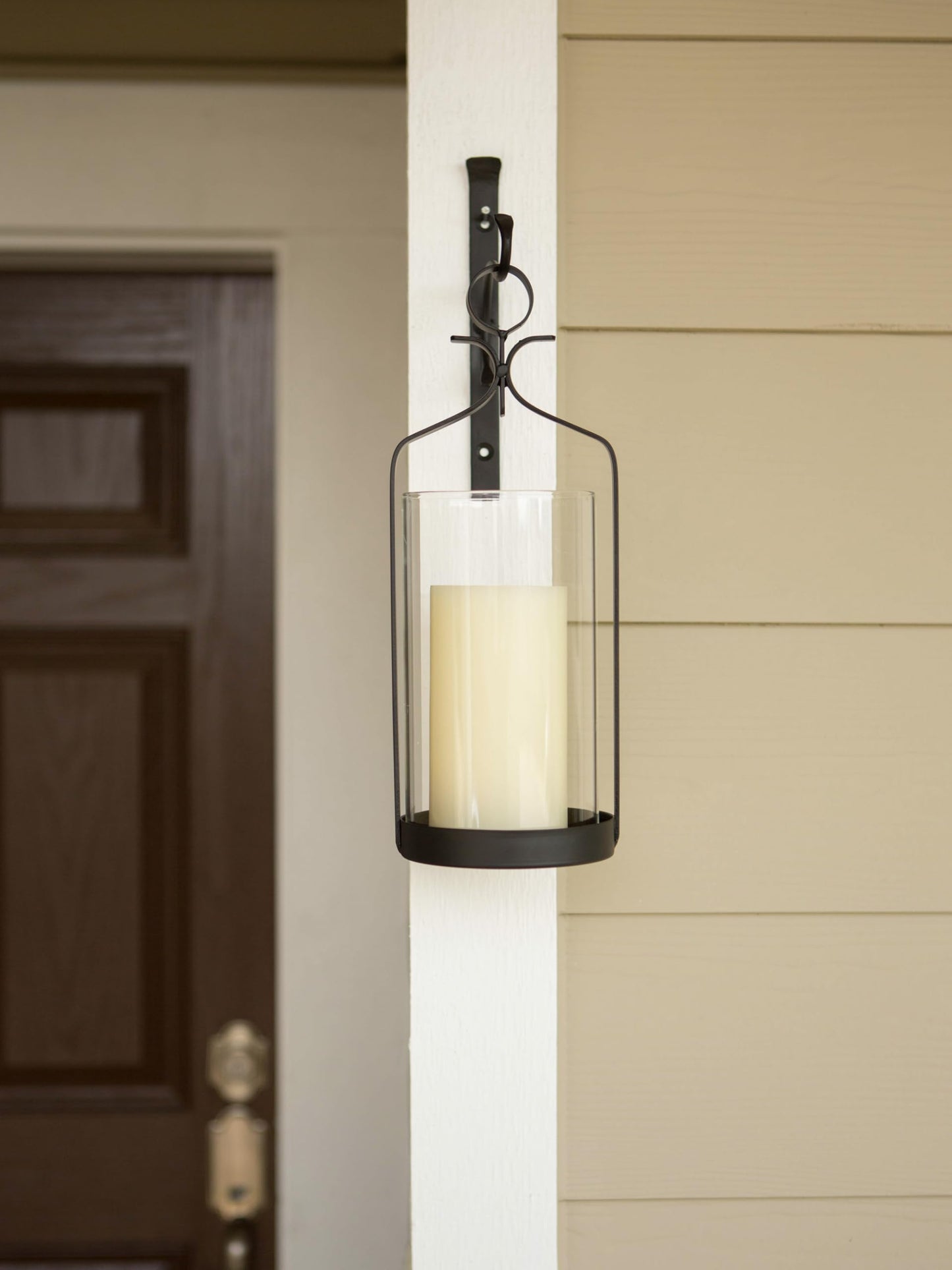 Zingz & Thingz Romantic Metal Wall Sconce Candle Holder, 5x5.625x16, Hanging Hurricane