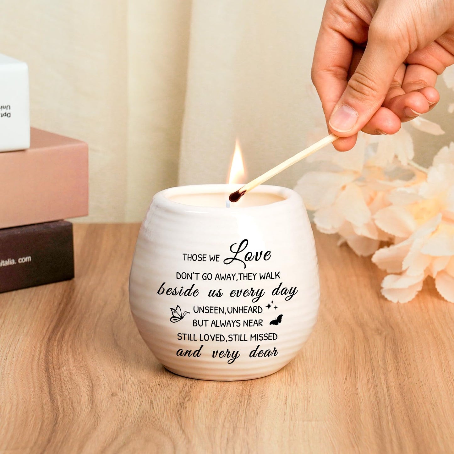Sympathy Gifts for Loss of Loved One, Sympathy Candle 10Oz Celebration of Life Decorations, Memorial Gifts for Loss of Mom Dad,Bereavement Gift Condolences Gift, Remembrance Candle in Handmade Jar