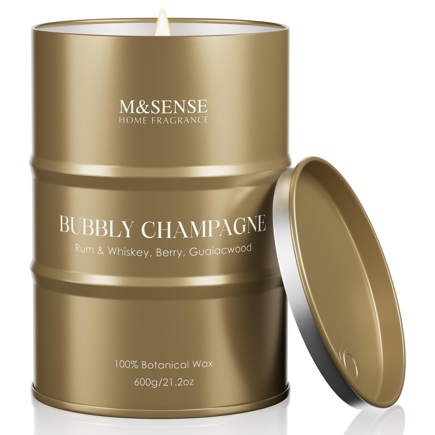M&SENSE Bubbly Champagne Large Candles for Home Scented, Candles Gifts for Women & Men, Natural Soy Candles, House Warming Gifts New Home, 120 Hours Long Burning, 21.2 oz