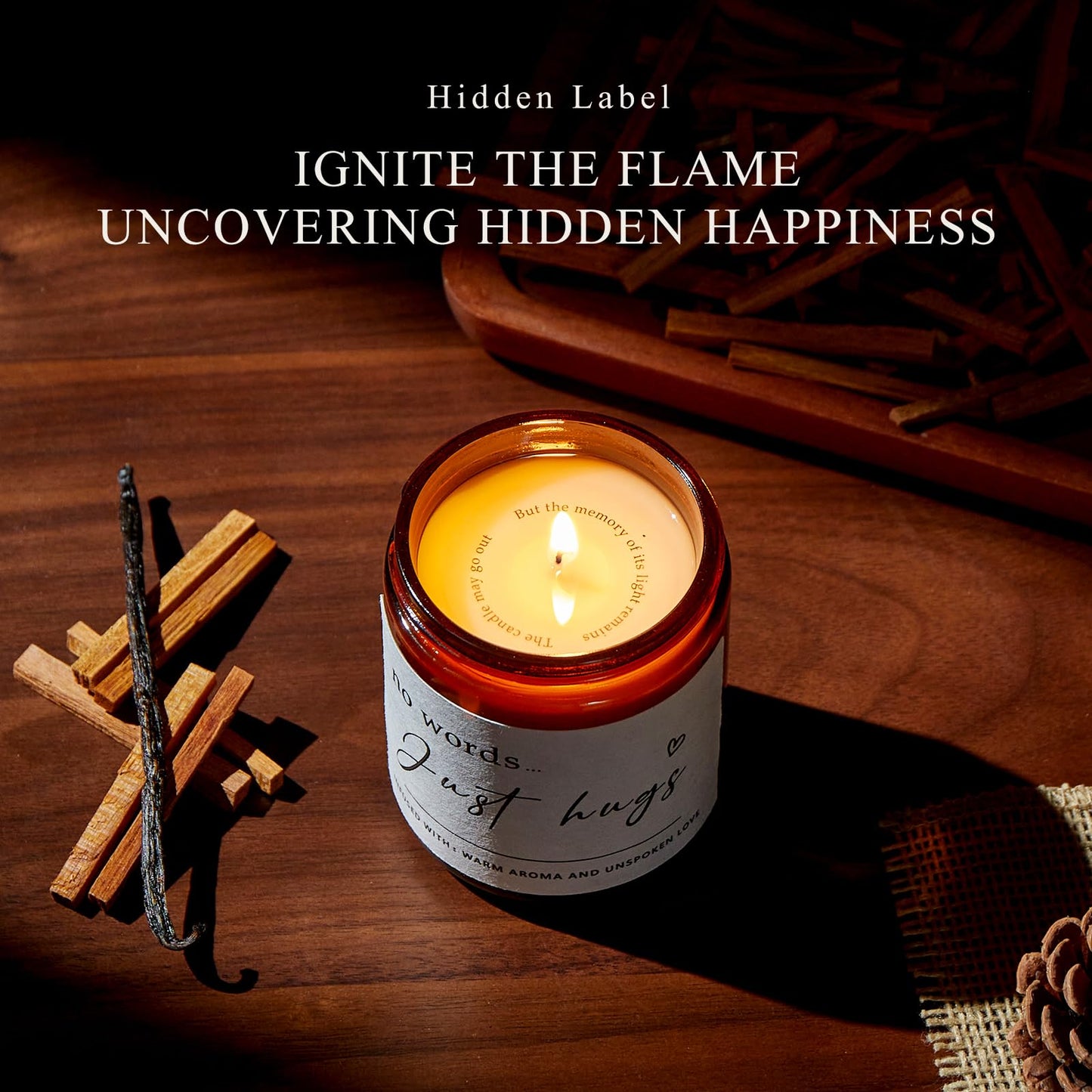 Sympathy Gifts for Loss of Loved One - No Words,Just Hugs Candle,Bereavement Gift, Condolence Gift