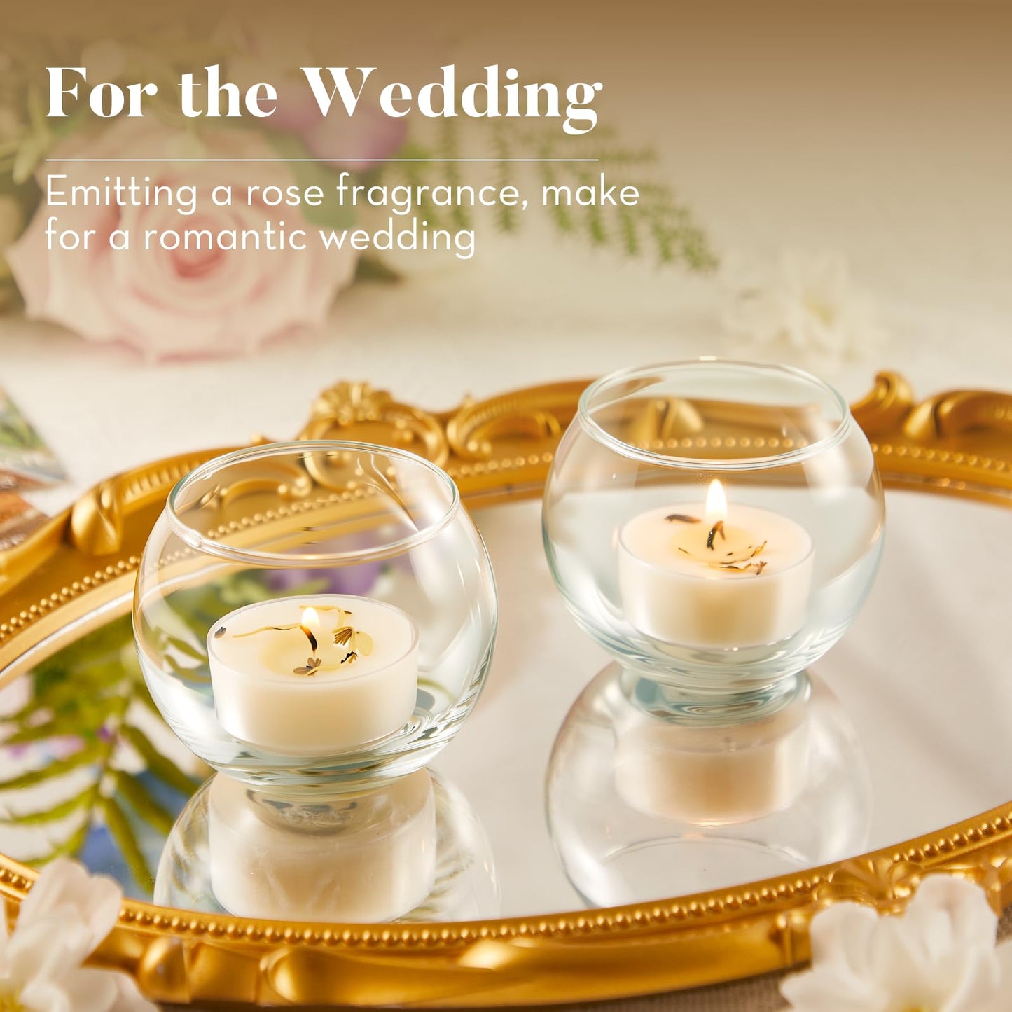 Ashlux Acrylic Lavender Soy Wax Scented Tea Lights, 8-Pack Bulk – 4-Hour Long Burning, Non-Paraffin, Smokeless,Tealight Candles for Weddings, Table Centerpieces, Home Decor & Christmas