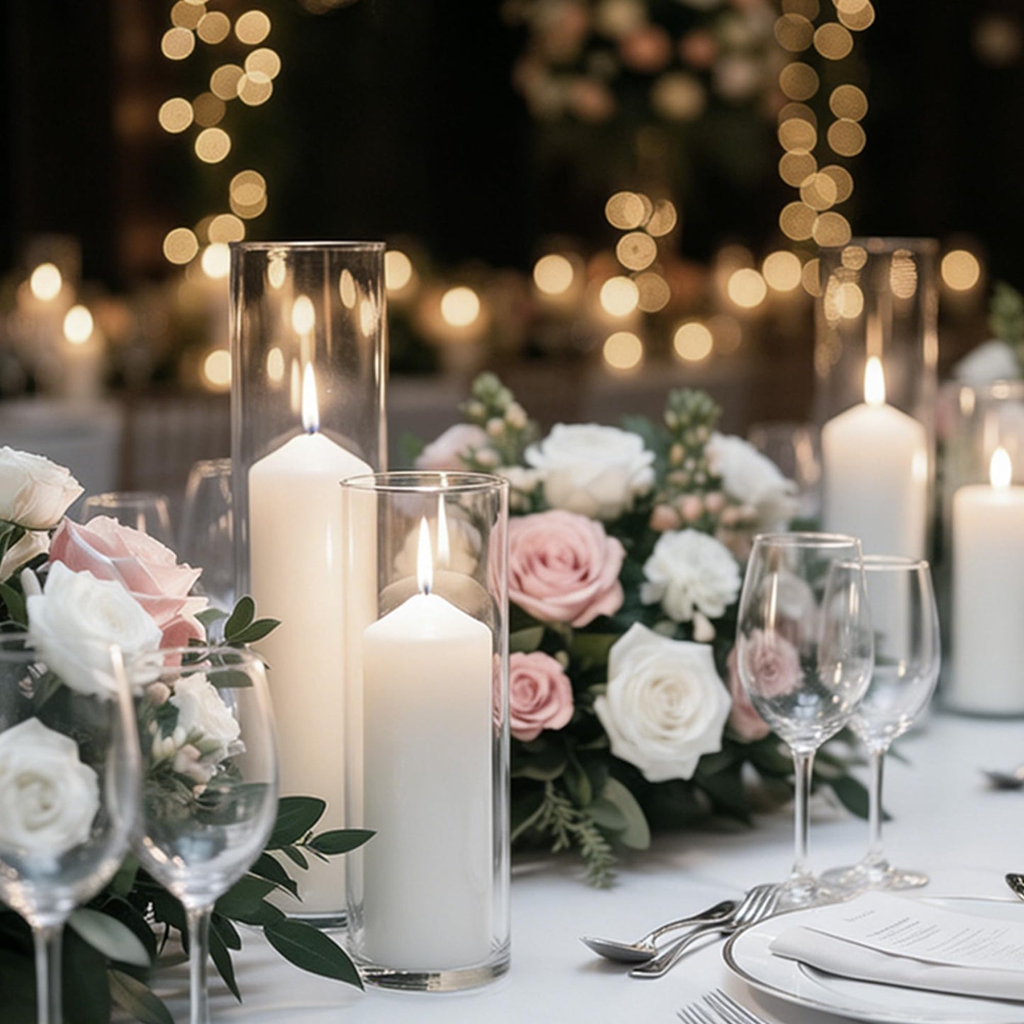 HTTBEIZI 36 Pcs White Pillar Candles Bulk Set | Unscented Dripless Smokeless Wax Candles | 3 Assorted Sizes: 2x3, 2x4, 2x6 for Weddings, Hurricane Vases, and Centerpieces