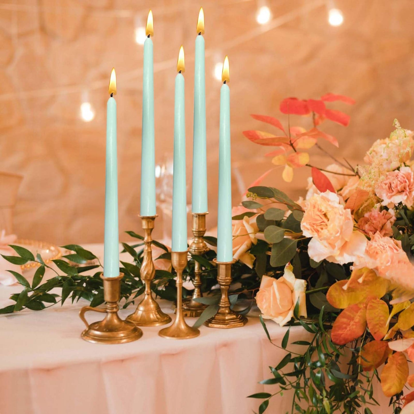 10 inch Light Green Taper Candles-Set of 4 Tapered Candle, Tall Candlesticks,Grass Green Stick Candles,Smokeless,Home Dinner, Party, Wedding, Halloween, Christmas (Green, 10inch)