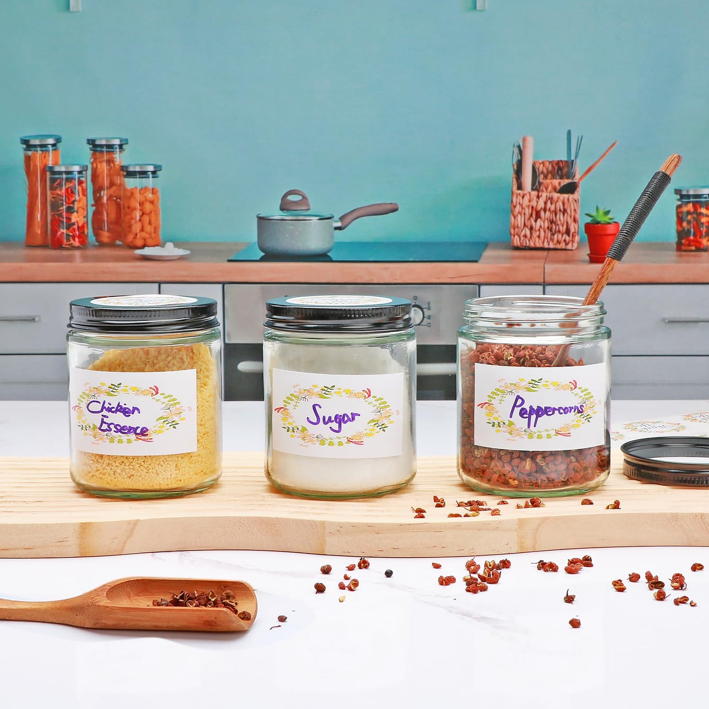 Salzesfalls 16 Pack Clear Candle Jars for Making Candles,8 oz Glass Jars with Lids,Candle Jars with 16 Metal lids,Canning Jars For Candles,Spice,Powder,Liquid,Sample