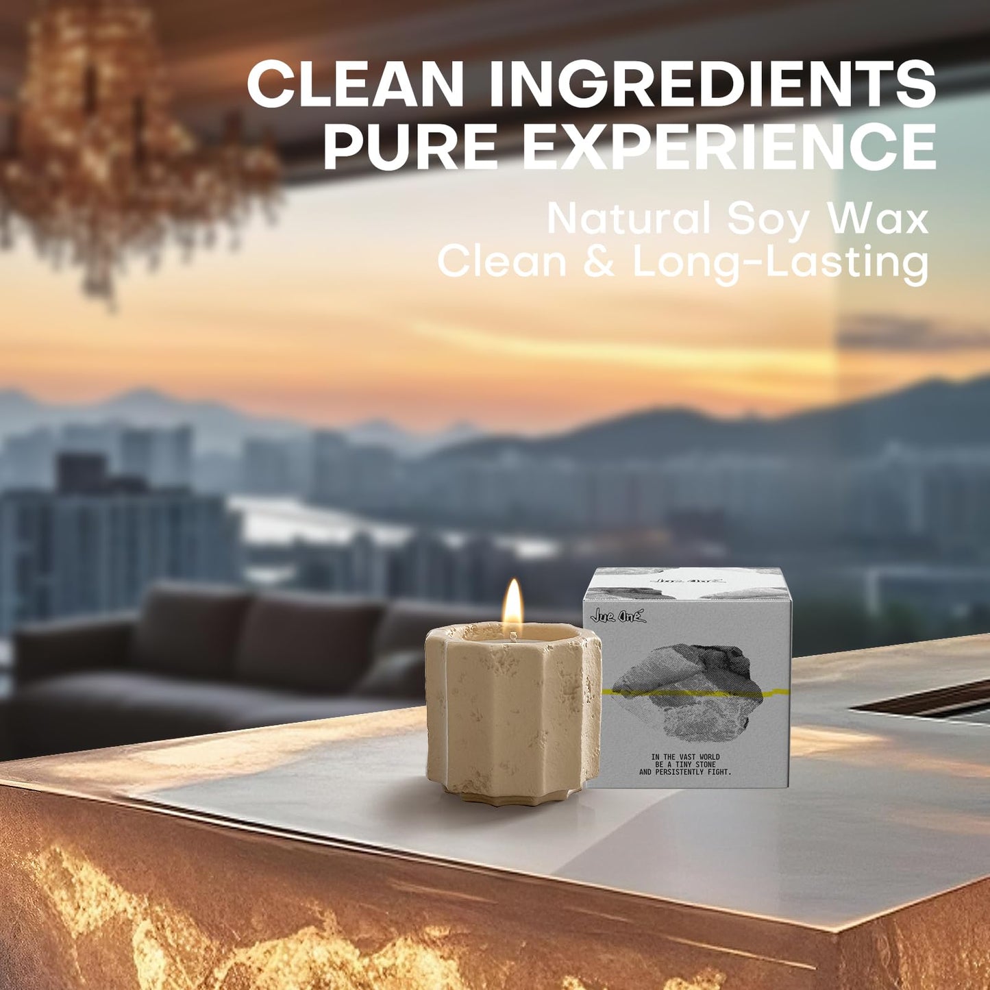 JueOne Scented Candles Set for Home, 6 Pack Natural Soy Wax Candle Gift Set, Non-Toxic Cement Jar Candles, Luxury Aromatherapy for Stress Relief, Highly Scented, Housewarming Gifts