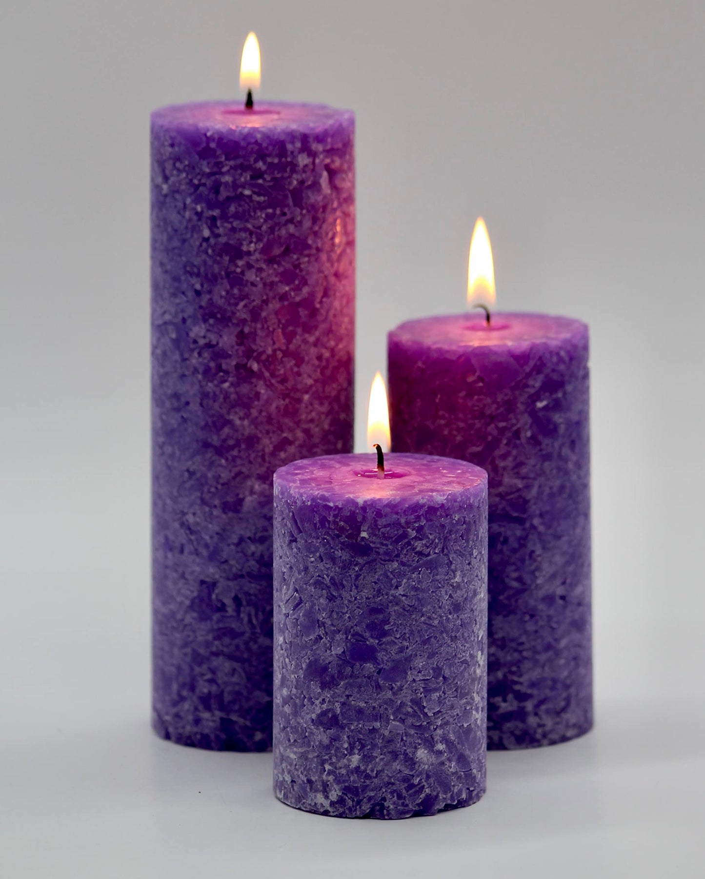 PROSPERRO LUMO by Parkash Candle Set of 3 Fragrace Pillar Candles Marble Finish (Purple - Lavender Fragrance)