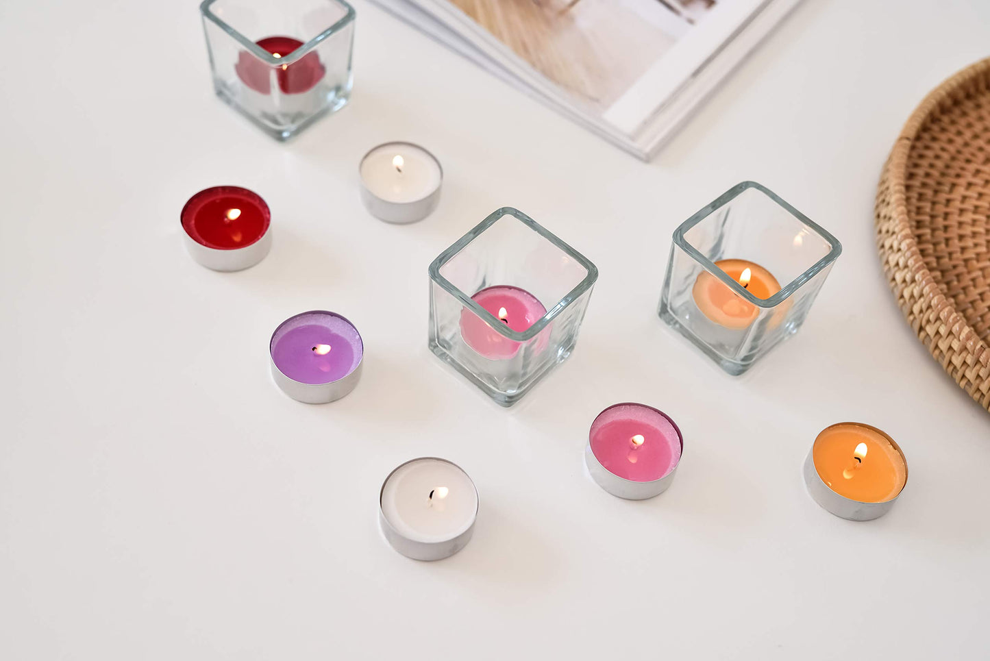 COCODOR Scented Tealight Candles/Honey Peach / 25 Pack / 4-5 Hour Extended Burn Time/Made in Italy, Cotton Wick, Scented Home Deco, Fragrance, Mother's Day