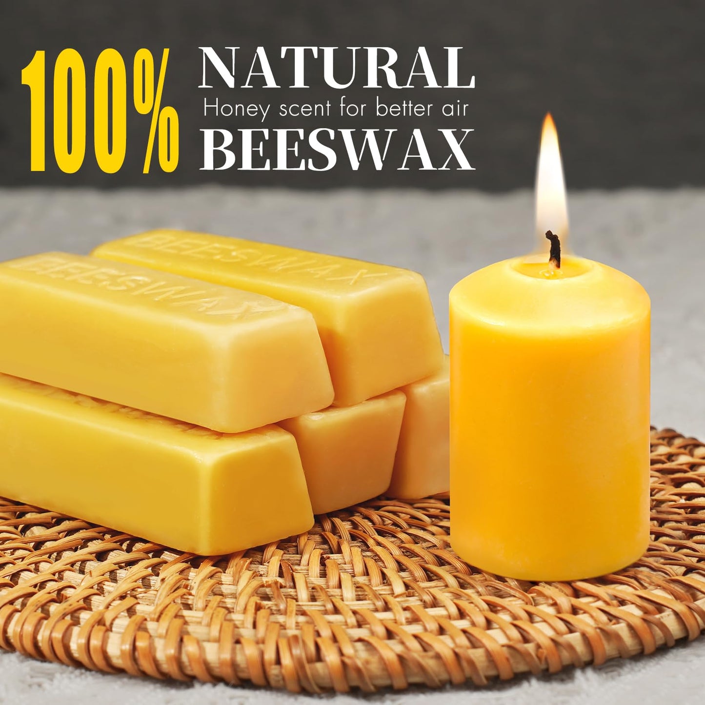 GINITIRI Natural Beeswax Votive Candles,11-12 Hours Unscented Votive Candles Bulk,6 Pack Beeswax Candle for Prayers,100% Pure Bees Wax Candles for Spa Relax
