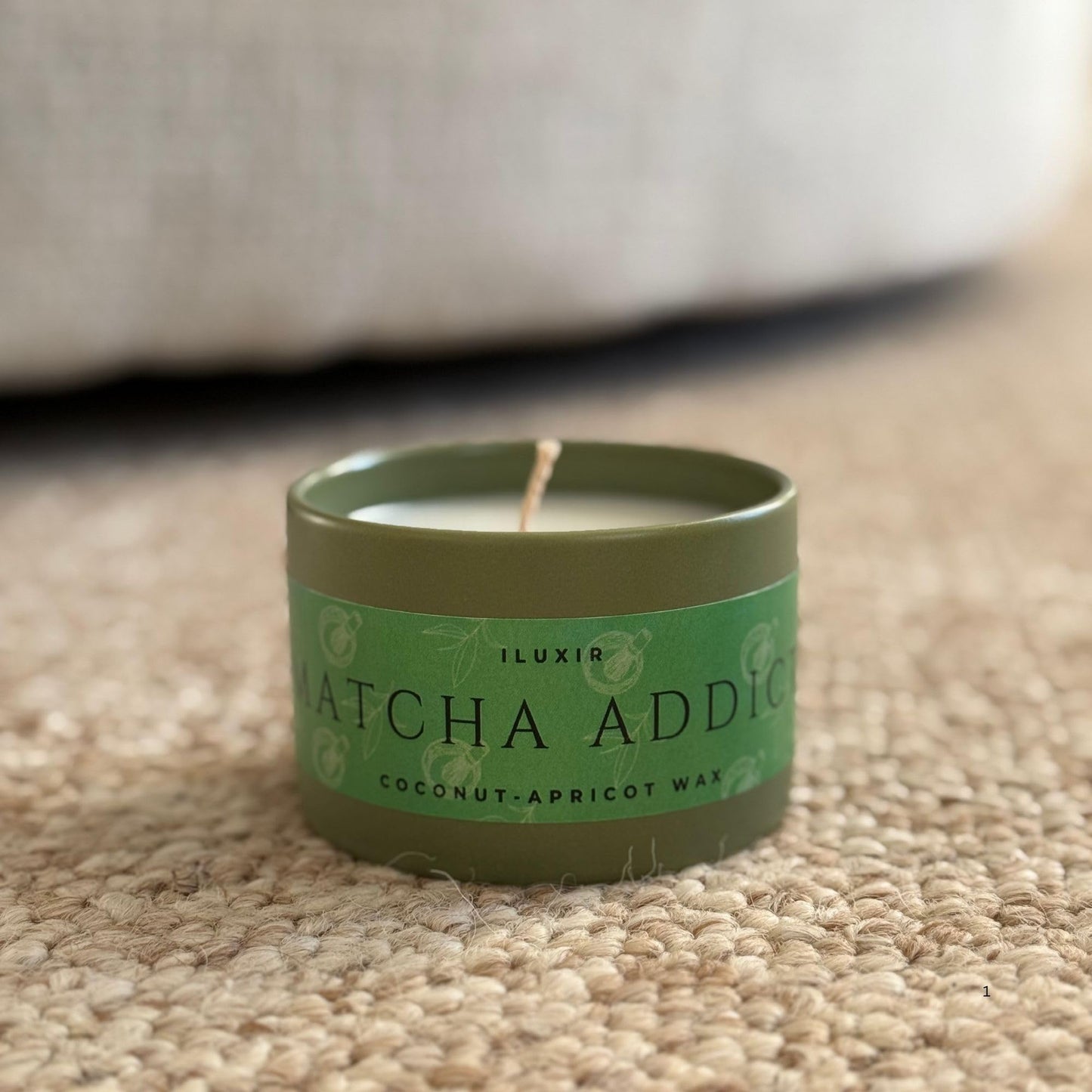 ILUXIR Matcha Scented Candle – Green Tea Citrus Sandalwood Aromatherapy Candle, Long Burning, Hand-Poured Coconut Apricot Wax, Non-Toxic, Cruelty-Free - 5 oz for Matcha Enthusiasts