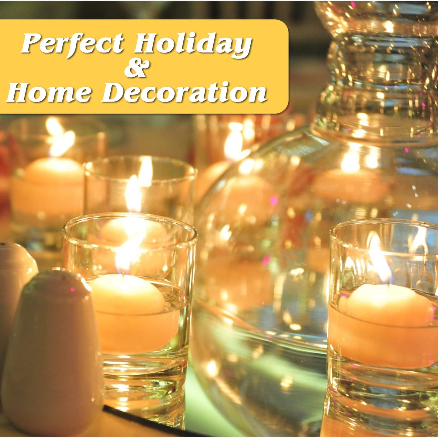 Floating Candles 24 Pack, 2 Inch Long Lasting Small Unscented White Floating Candle for Wedding, Birthday, Holiday & Home Decoration