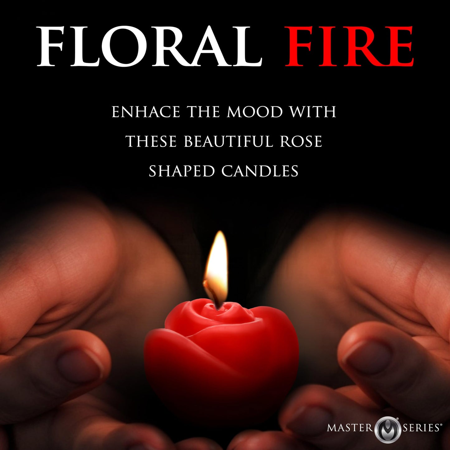 MASTER SERIES Fire Garden 3pc Rose Candle Set for Wax Play – Unscented, Low Melting Point for Beginners, Couples, Men & Women – Pairs with Rose Candle Holder – Black, Purple, Red, 3 Pieces.
