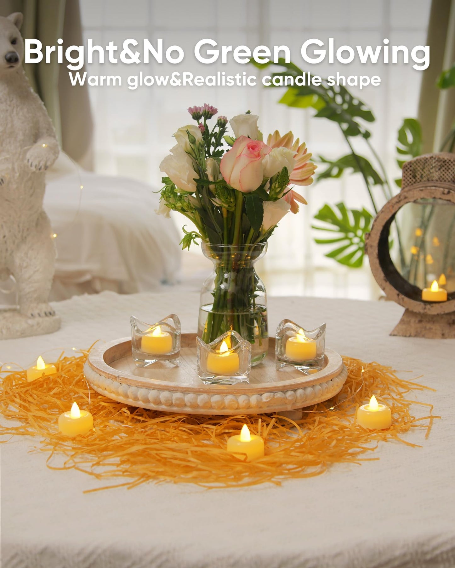 Amagic 150 Pack Flameless LED Tea Lights Candles Battery Operated, Electric Fake Tealight Candles for Votive, Halloween, Christmas, Home Decor, Wedding, Table Decor (150Pack)