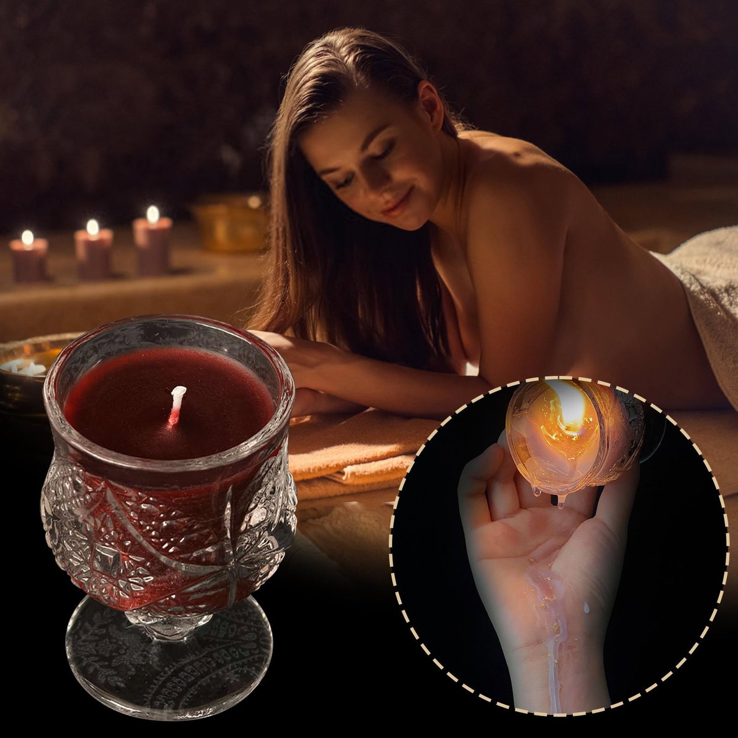 Low Temperature Candles Wine Cup Shaped in The Dark Scented Candles Low Heat Romantic Wax Play Candles Body Safe Low Temp Drip Candles Massage Soy Candles (E)