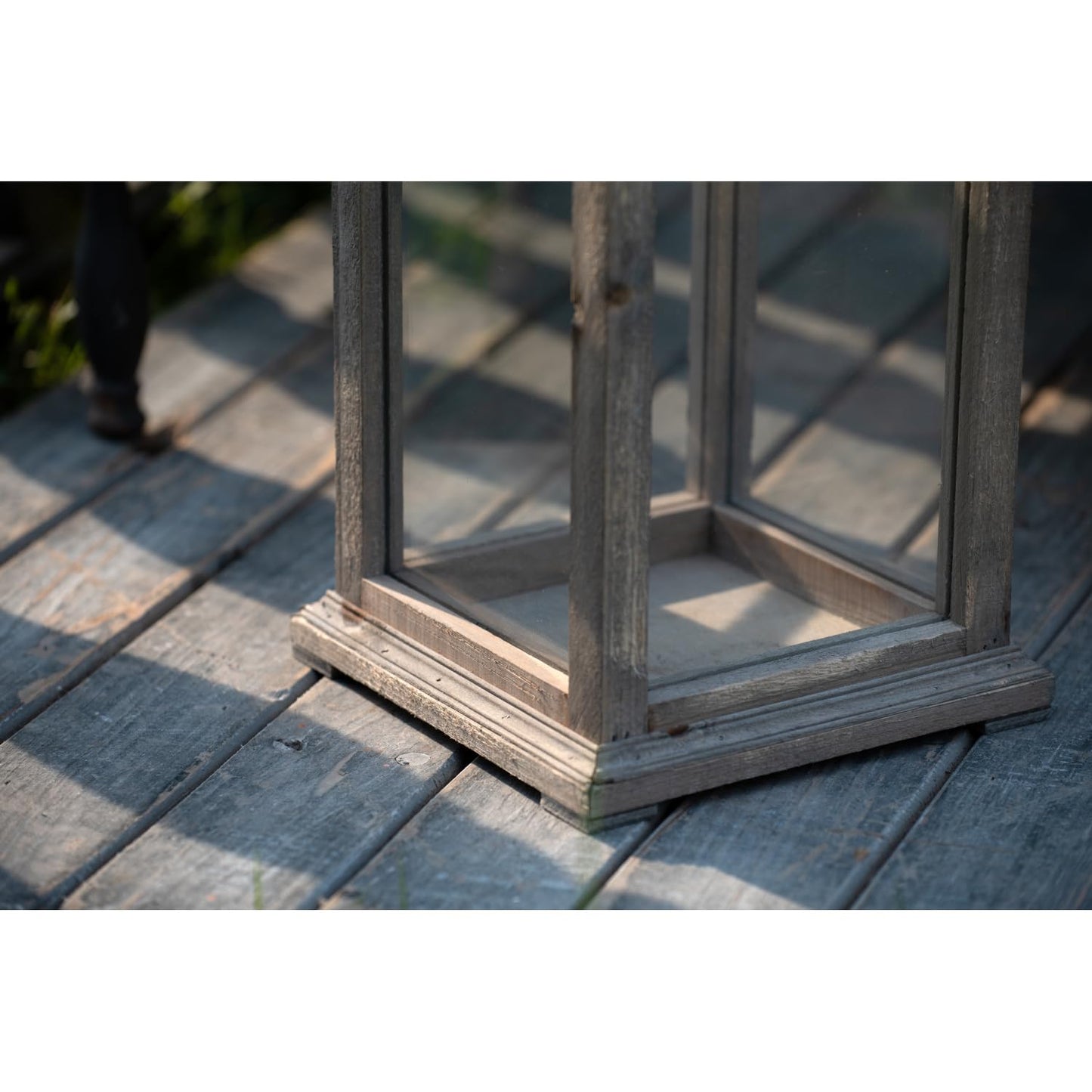 Wooden Candle Lantern Decorative - Ivory - Display Decorative Candles - Indoor Outdoor - Holiday Décor